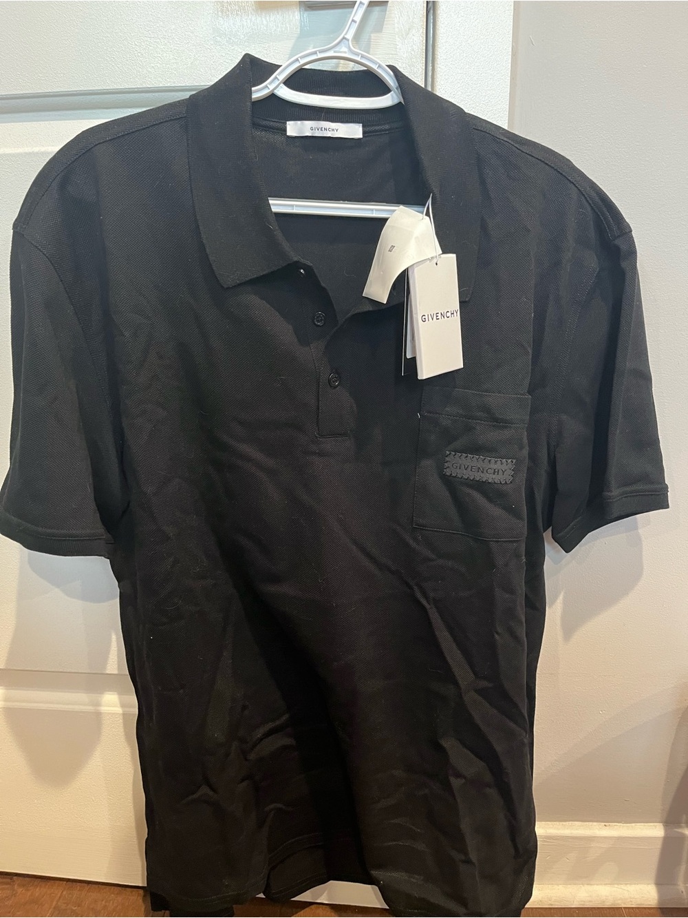 Givenchy Black Short-Sleeve Polo with Chest Pocket